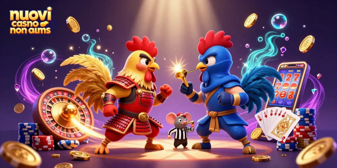 Rivivi la battaglia nei nuovi casino non aams con un duello tra galli guerrieri, circondati da soldi e giochi.
