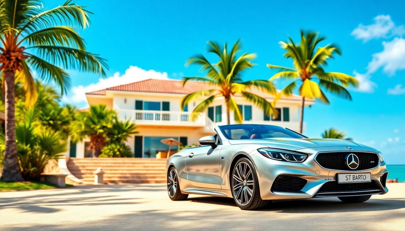 Book car hire st barth with modern vehicles near stunning villas and scenic views.