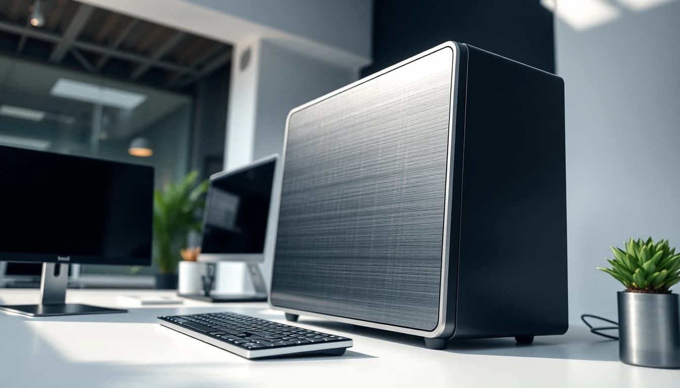 Καταπληκτικός refurbished pc σε μοντέρνο γραφείο τεχνολογίας