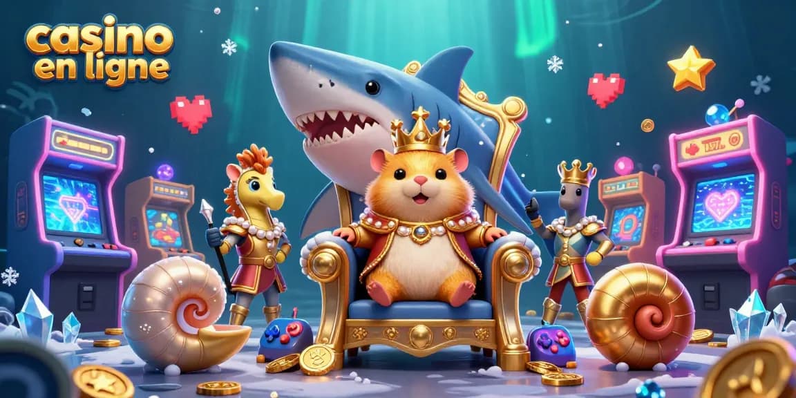 Plongez dans le monde captivant du casino en ligne avec un roi hamster doré et ses gardes marins.