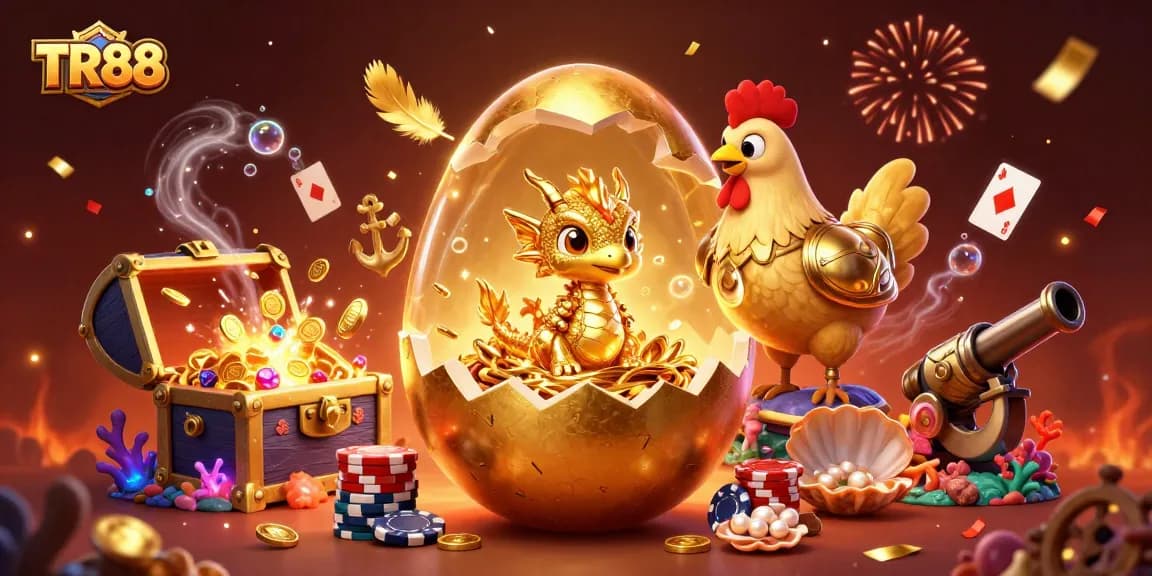 Win with TR88 at an online casino featuring a golden dragon on poker chips.