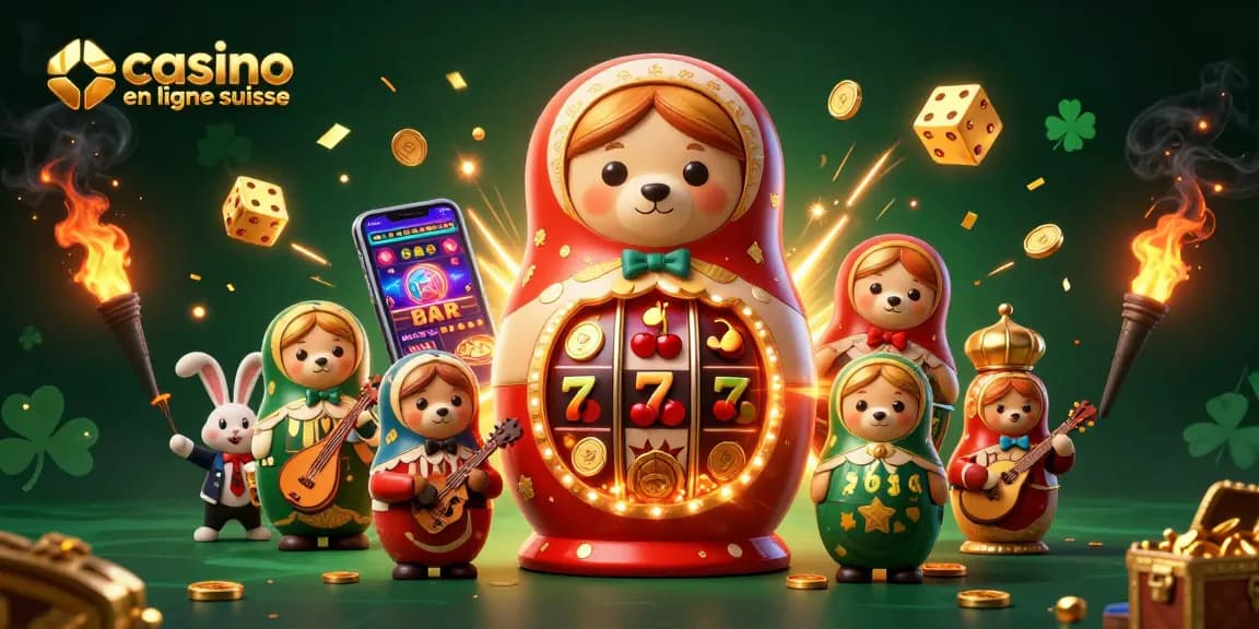 Profitez du casino en ligne suisse avec des ours Matryoshka, des jeux et des jackpots incroyables.