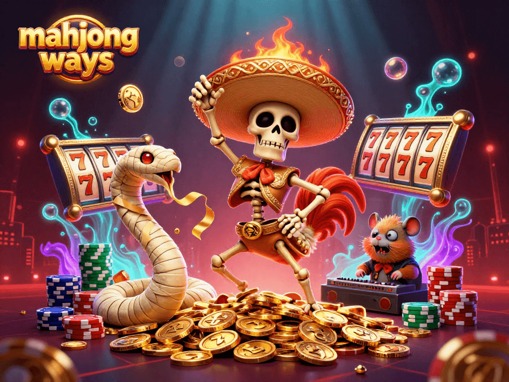 Experience the excitement of Mahjong Ways with vibrant characters and slot elements in a joyful gaming scene.