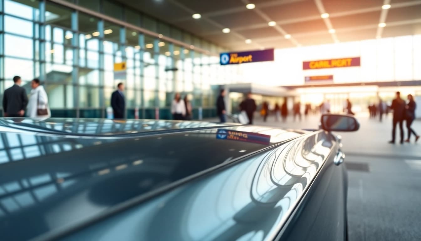 Experience premium Vancouver airport car service with a luxury vehicle at YVR terminal.