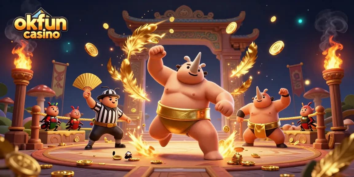 Experience thrilling gameplay at okfun casino featuring a dynamic beetle battle scene!