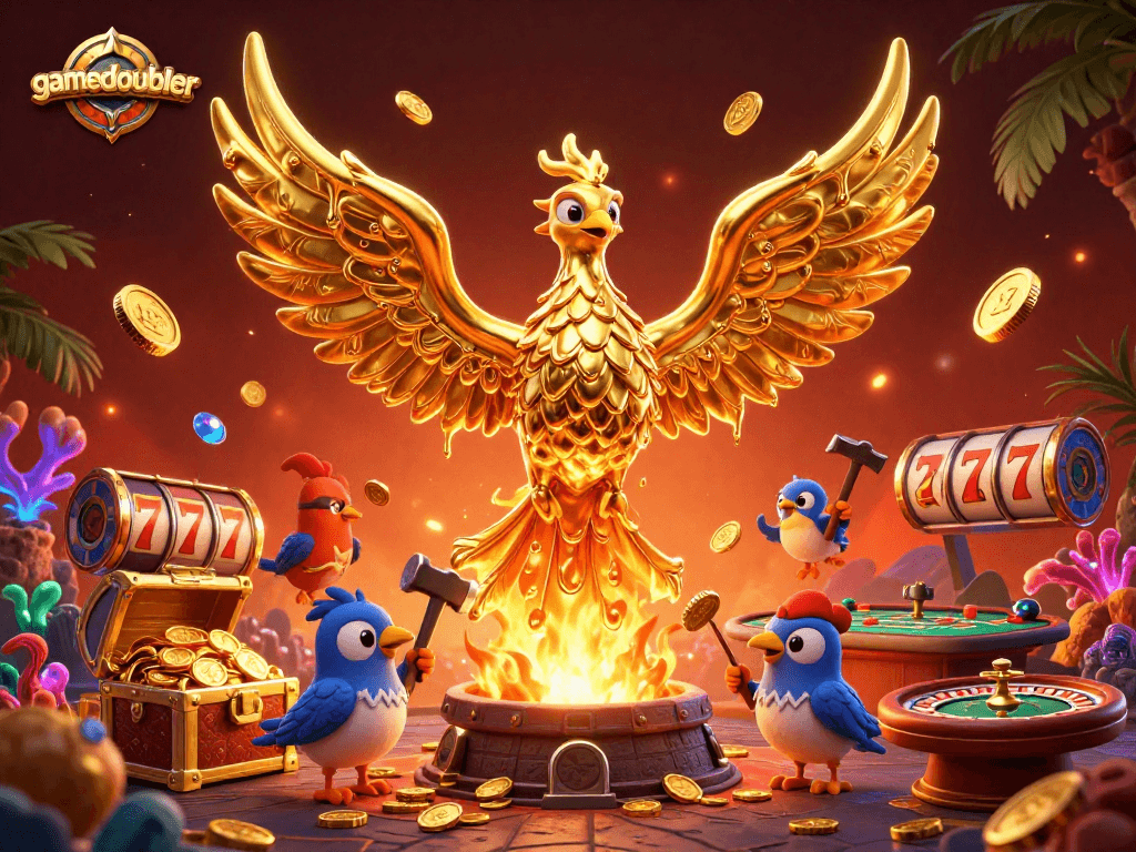 Win big at gamedoubler with our vibrant, action-packed casino illustration.