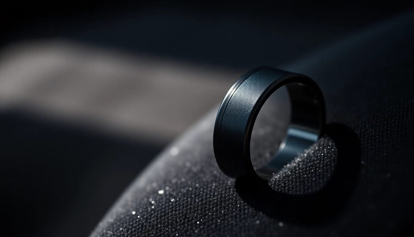 Showcase a stunning Black Zirconium Ring highlighting its matte texture and elegant design.