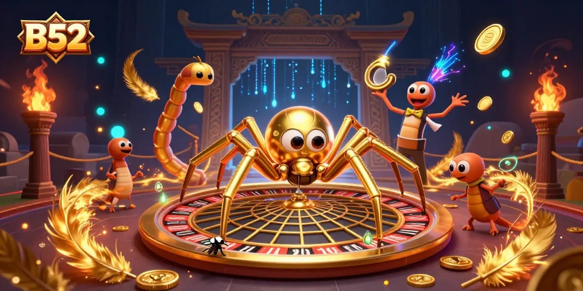 B52 showcases an exciting betting scene with a unique roulette wheel and dynamic gambling elements.