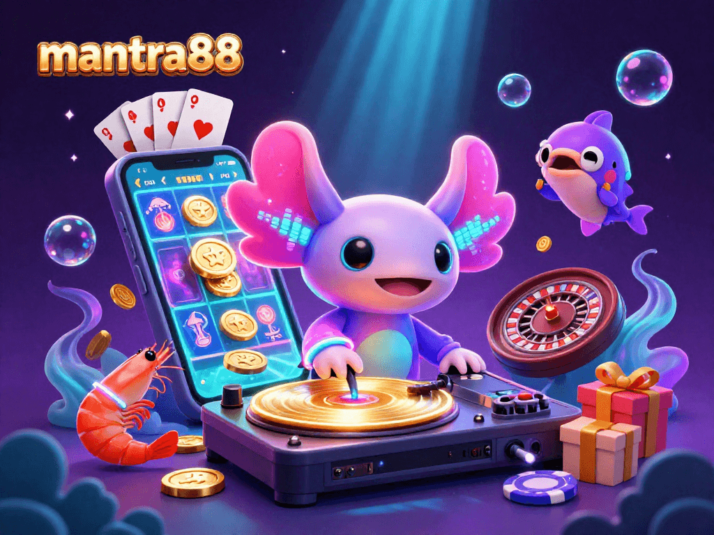 Experience mantra88's thrilling online slots with vibrant characters and energetic gaming elements.