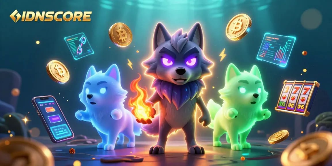 Spin the reels at IDNSCORE while engaging with ghostly wolves and crypto elements.