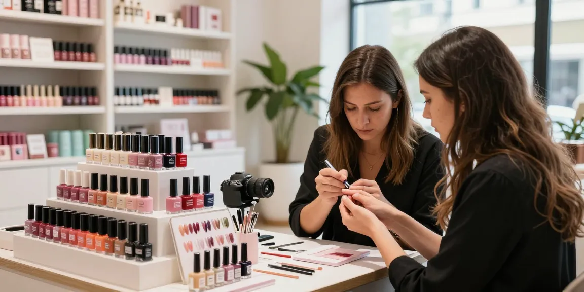 Aplikasi nail art di Luxury12 dengan produk berkualitas tinggi.