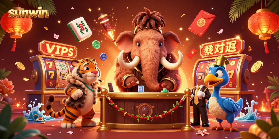 Experience the thrill of sunwin with vibrant 3D casino characters and dynamic elements showcasing games.