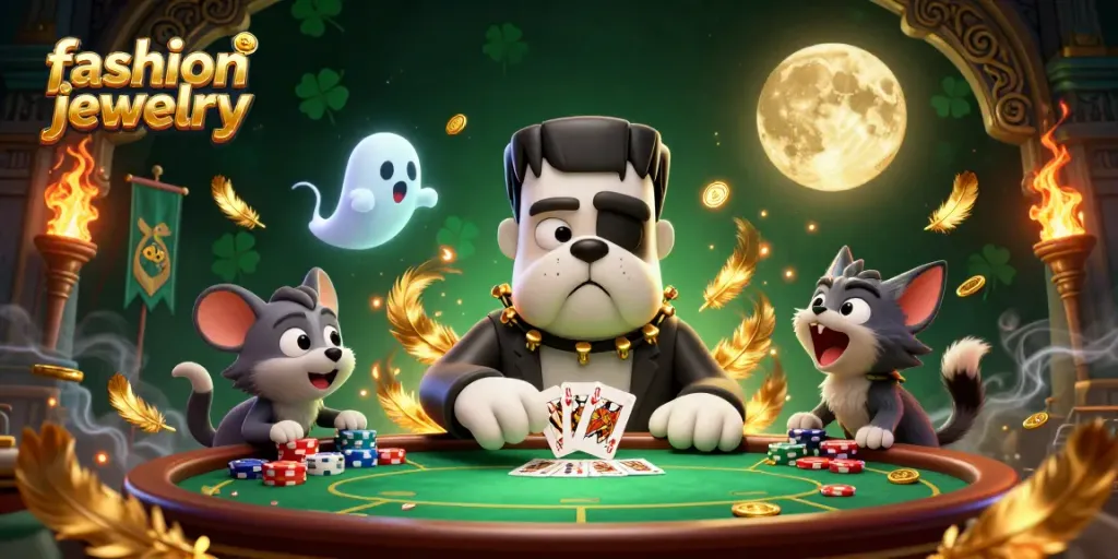 Engage with fashion jewelry designs at this vibrant casino scene full of action and unique characters.