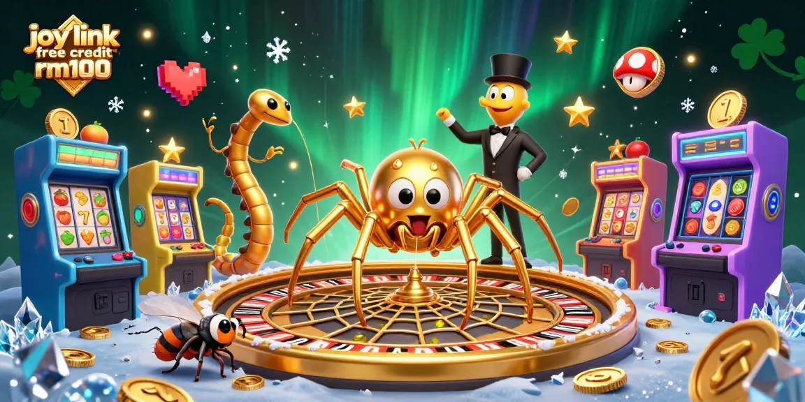 Bet with joy link free credit rm100 at this thrilling casino scene with a spider and a centipede.