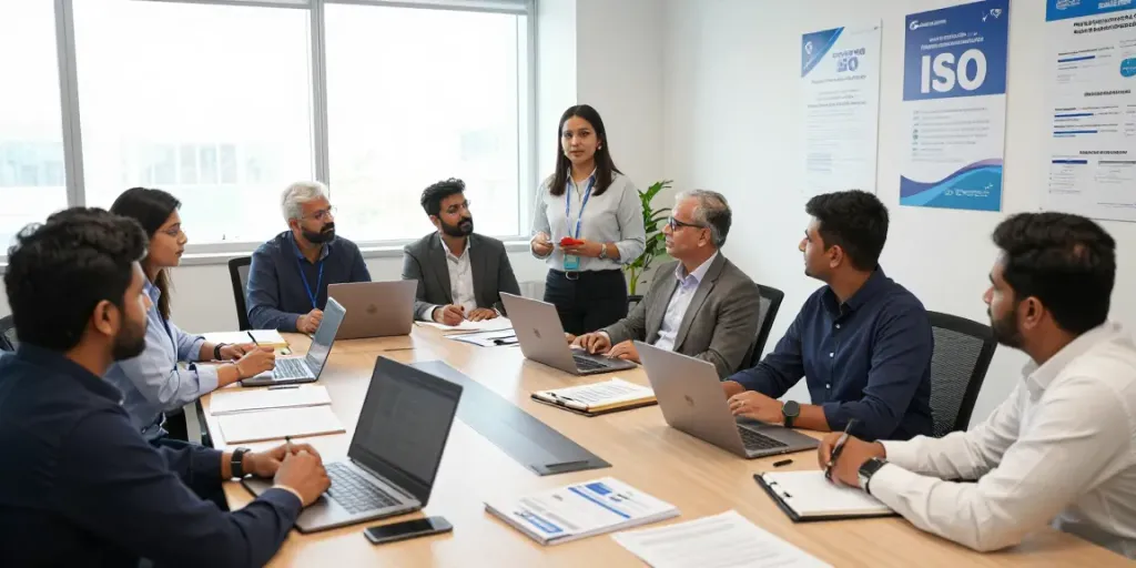 ISO Certification in Pakistan training workshop with diverse professionals engaging in a session.