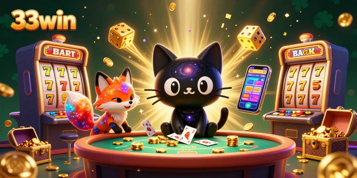 Experience cosmic thrills with 33win, as a black hole cat captures casino treasures.