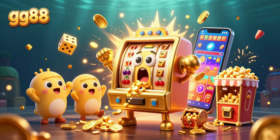 gg88 slot machine hits jackpot and showers coins, creating an exciting casino experience.
