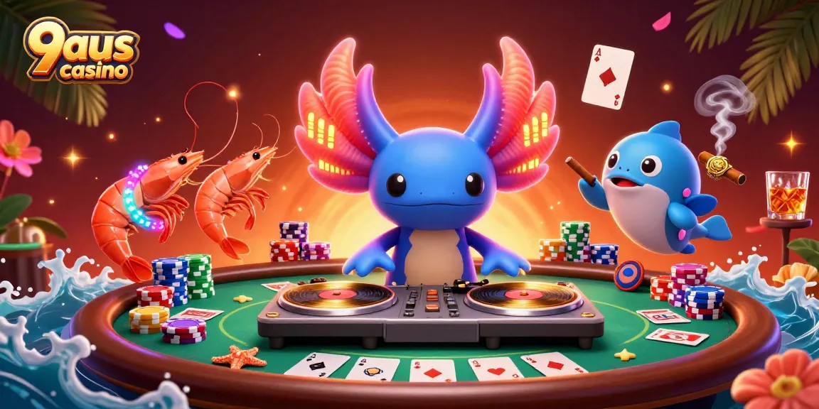 Experience thrilling gameplay at 9aus casino with vibrant characters and exciting poker action.