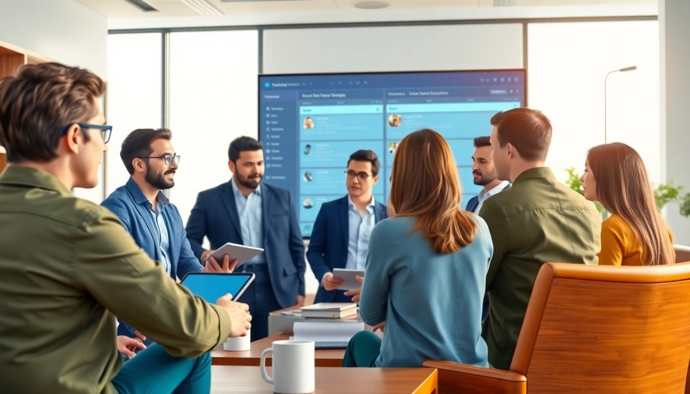 Enhance automate meeting coordination with a diverse team collaborating in a modern office.