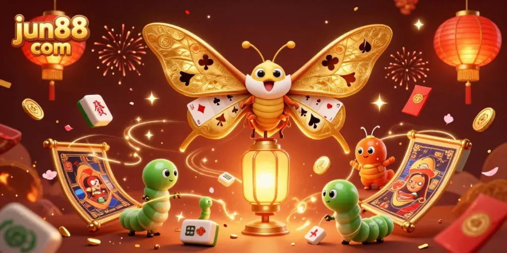 Experience the excitement of jun88 com with an animated 3D casino scene featuring vibrant symbols and celebratory elements.
