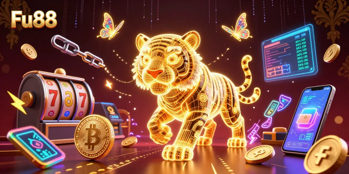 Experience the excitement at Fu88 with a vibrant tiger in a digital casino environment.