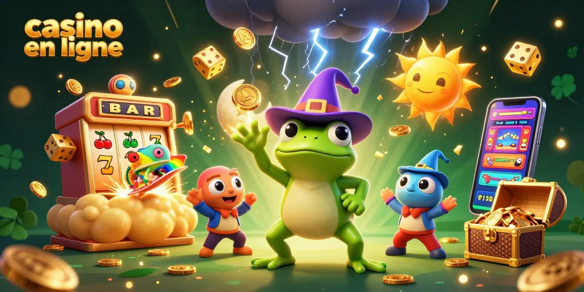 Plongez dans les jeux de casino en ligne avec une scène vibrante de magie et de gains.