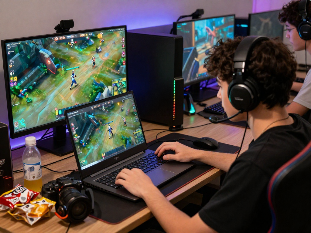 Bola88 user engaged in competitive virtual sports gaming with vibrant graphics and energetic atmosphere.