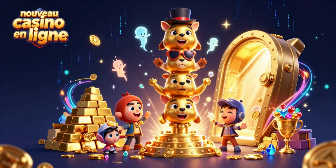 Exploration du nouveau casino en ligne avec des personnages animés et des trésors scintillants.