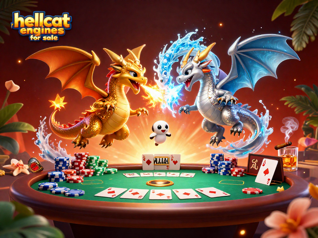 Experience the excitement of hellcat engines for sale in a vibrant casino-themed scene.