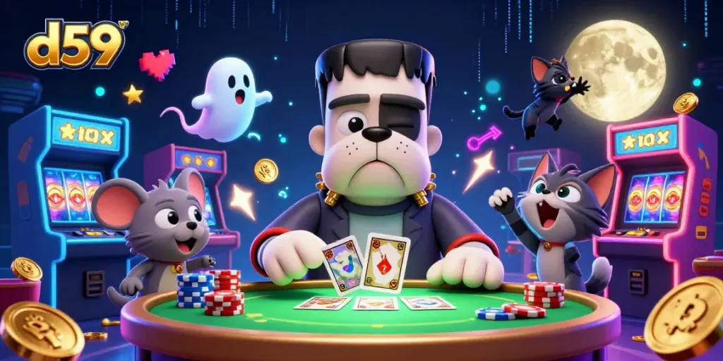 Permainan di d59 dengan monster bulldog dan kucing serigala dalam festival slot yang menyenangkan.
