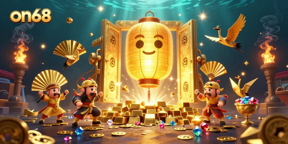 Experience the thrill at on68 with a festive casino atmosphere filled with treasures and lucky symbols.
