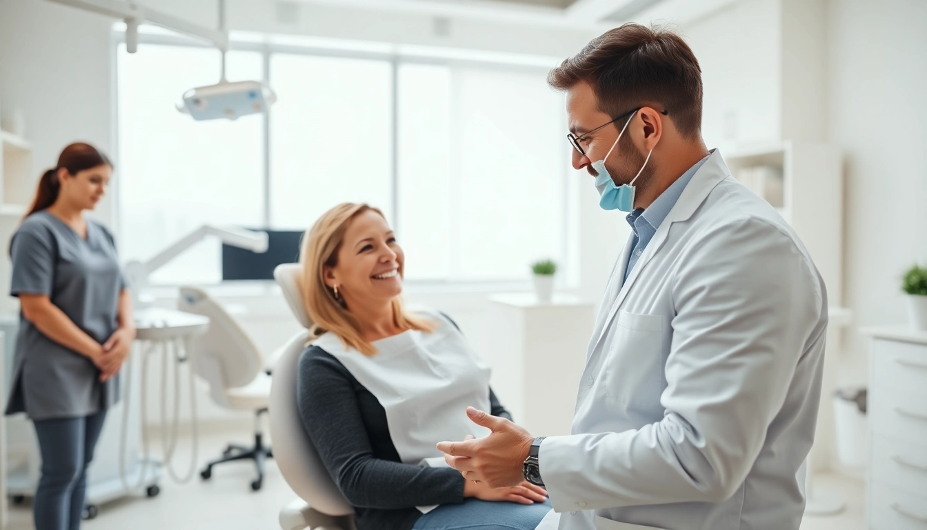 Consultation scene showing Minnesota dentists engaging with patients in a modern dental clinic.