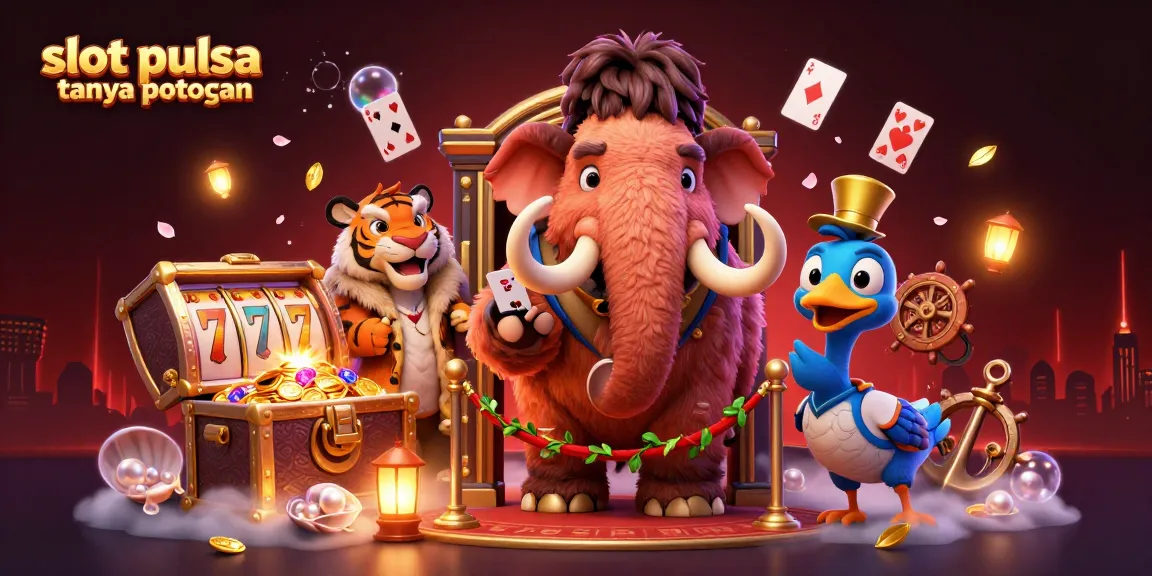 Permainan slot pulsa tanpa potongan dengan bouncer mamut wol, tamu VIP harimau, dan doorman dodo yang penuh warna.