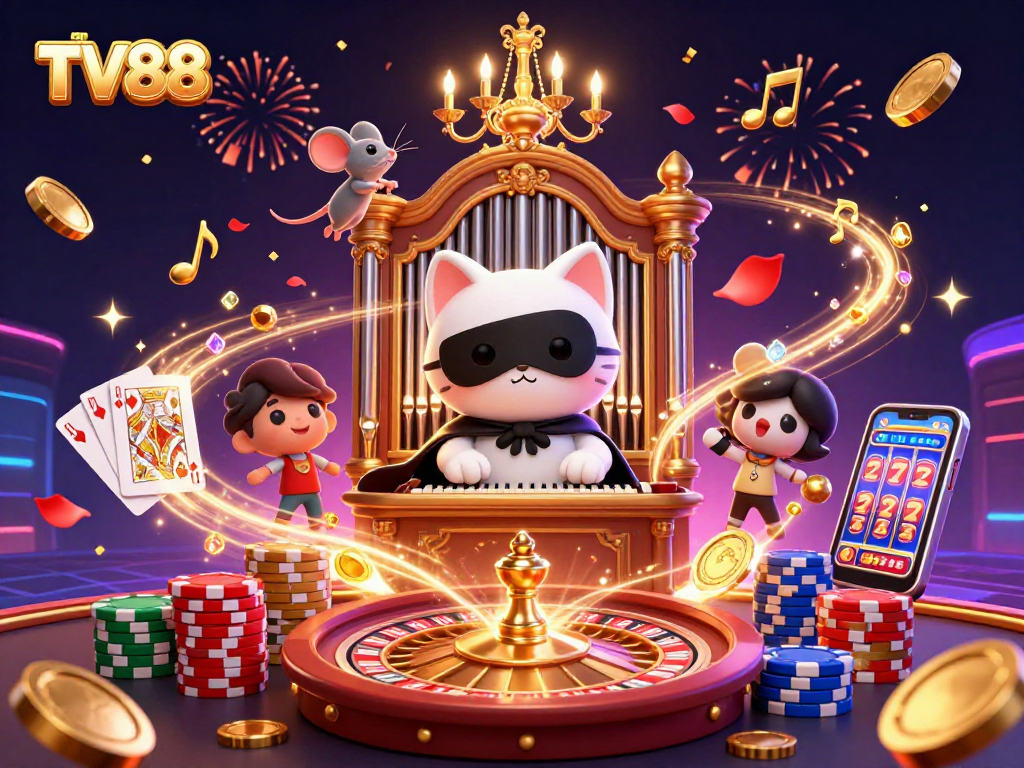 Experience the excitement of winning with TV88’s captivating casino scene filled with thrilling games.