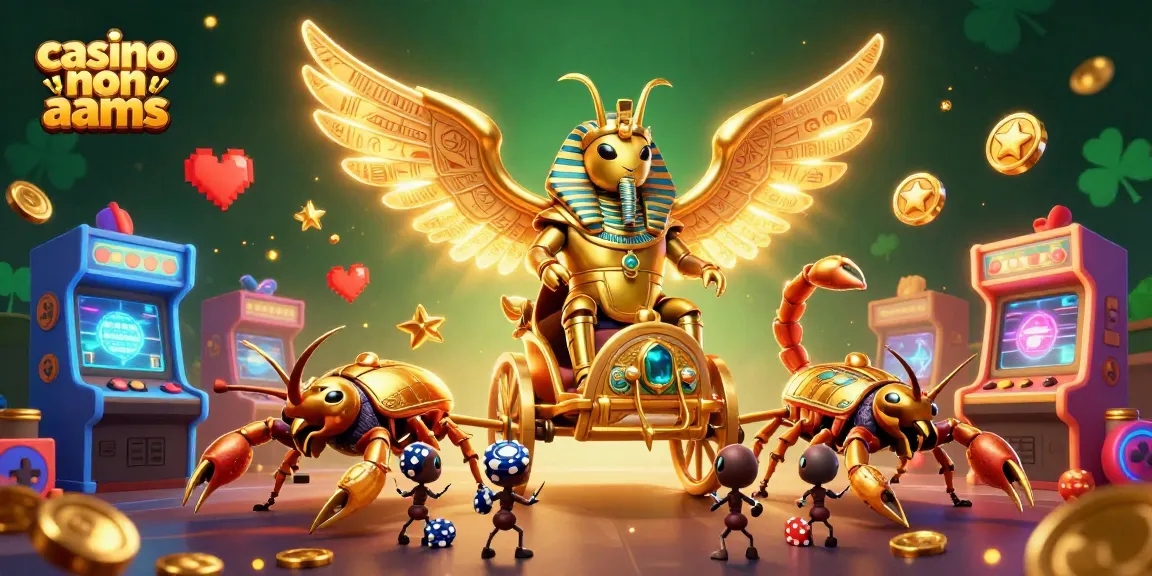 Scopri il mondo dei casino non aams attraverso un'illustrazione vivace di giochi e emozioni.