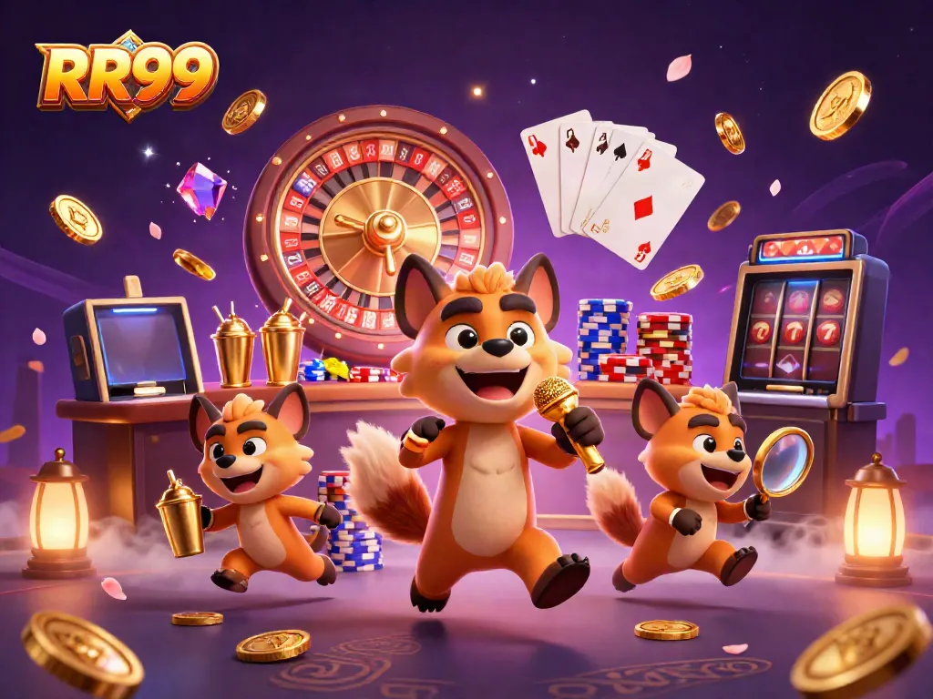 Experience exciting gameplay at RR99 with lively hyenas grabbing attention in a comedy casino.