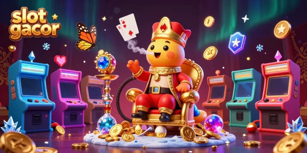 Experience the excitement of slot gacor with a captivating 3D casino scene featuring rich visuals.