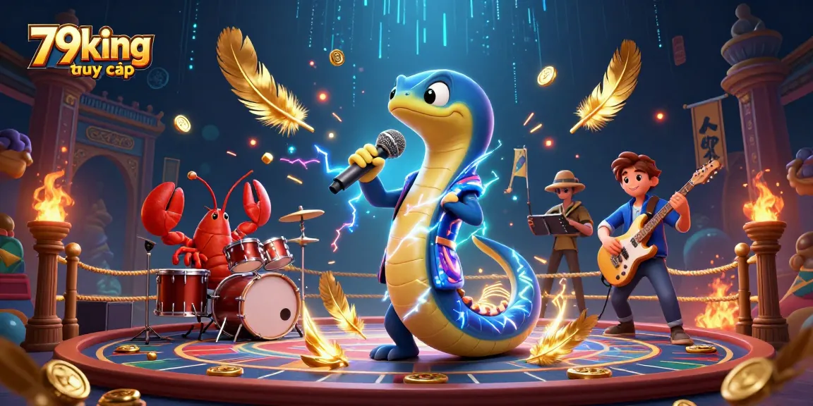 Engage in thrilling gameplay with 79king truy cập showcasing a DJ eel and band in an underwater casino.