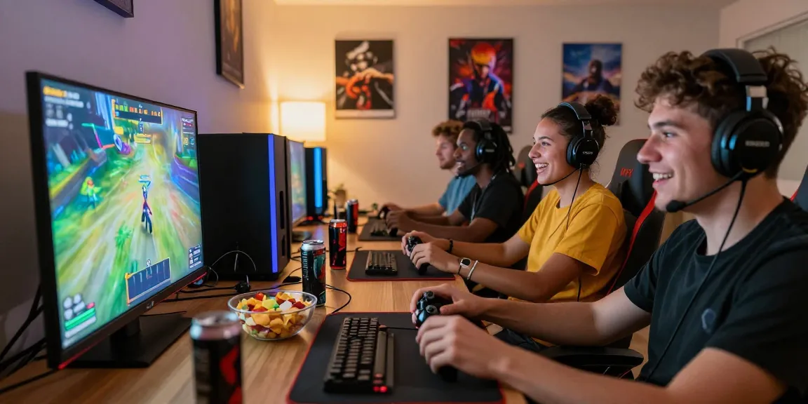 Friends enjoying online gaming together on the mantra88 platform in a cozy living room.