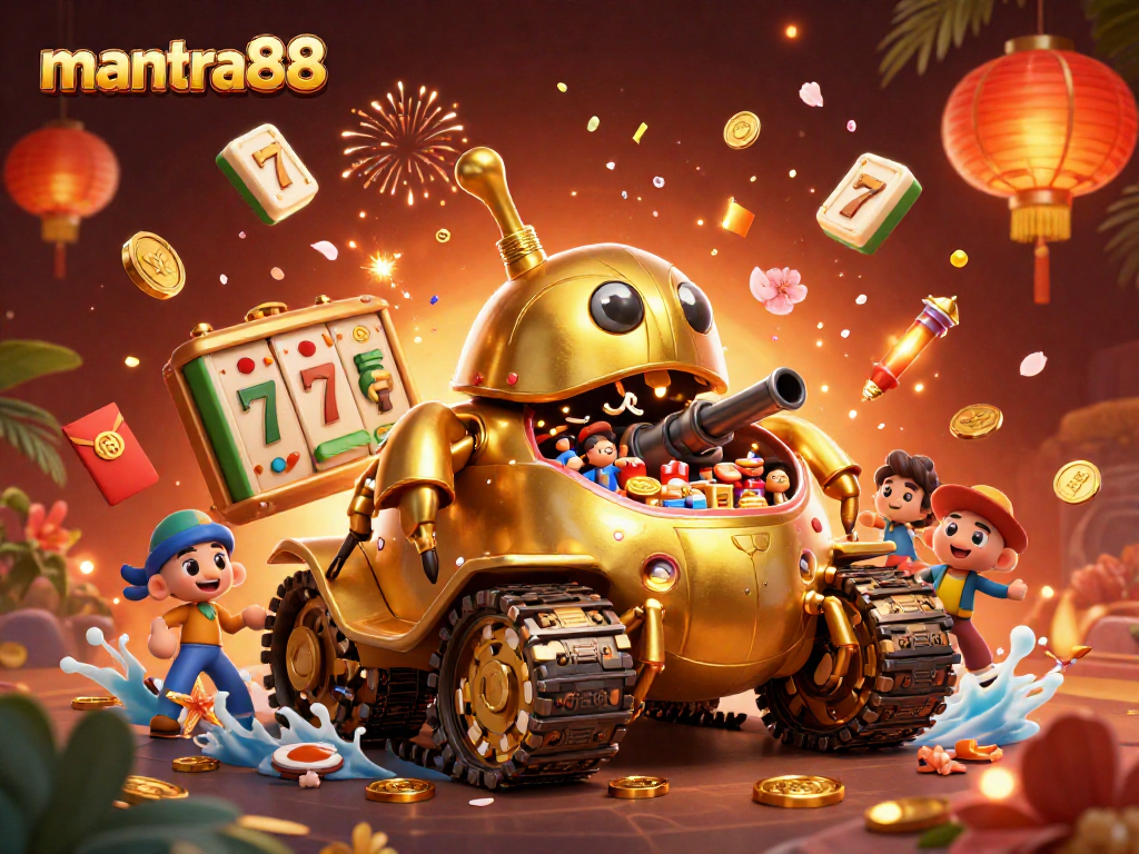 Spin to win at mantra88 with the vibrant energy of a 3D golden beetle casino illustration.