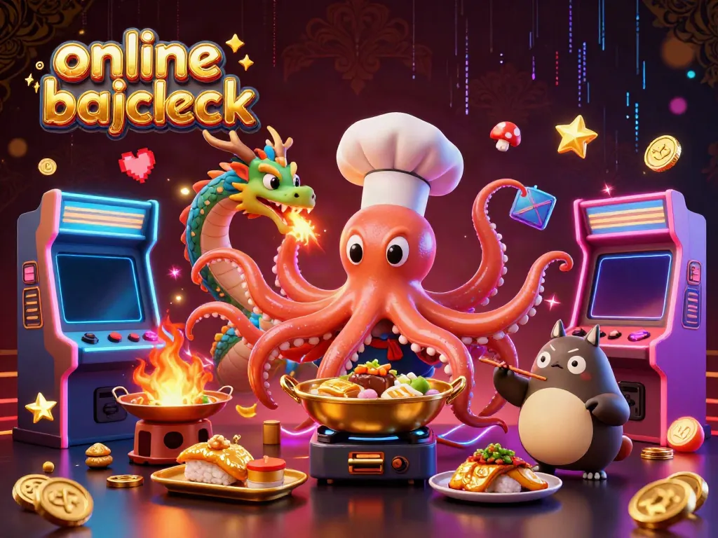 Engage in online blackjack with a vibrant illustration of playful characters in a casino setting.