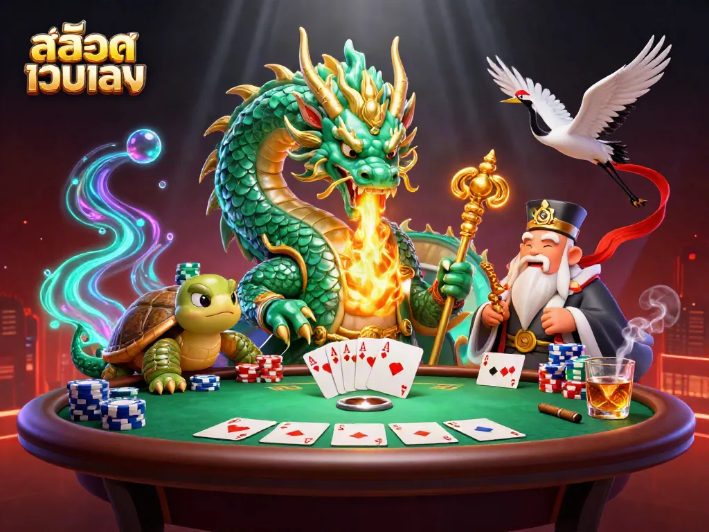 สล็อตเว็บตรง เล่นเกมคาสิโนกับมังกรหยกและเต่าผู้ชาญฉลาด