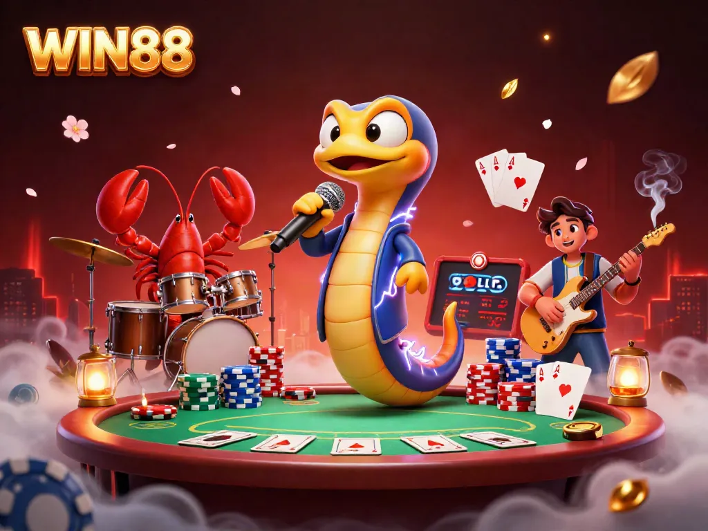 Experience thrilling wins at WIN88 in an underwater casino with lively characters.