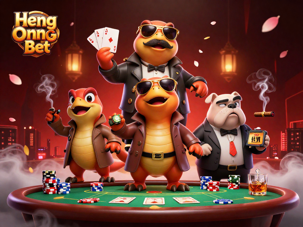 Experience Heng Ong Bet's thrills with raptors in disguise at a lively poker scene.