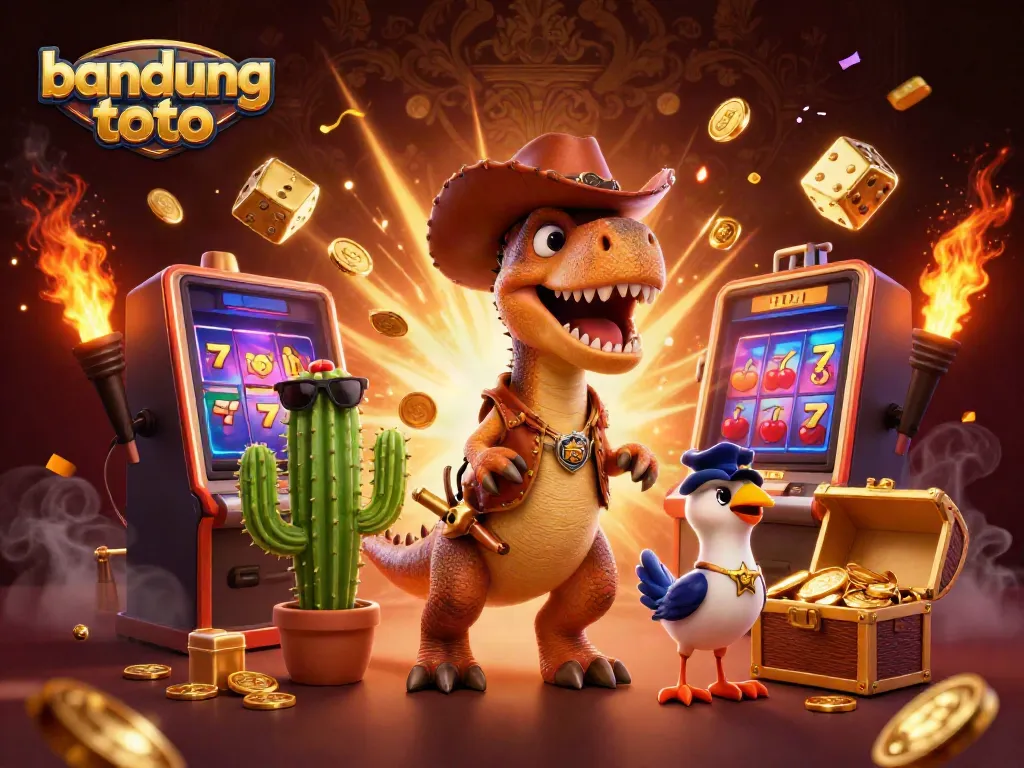 Experience thrilling wins with bandung toto in this vibrant 3D casino scene.