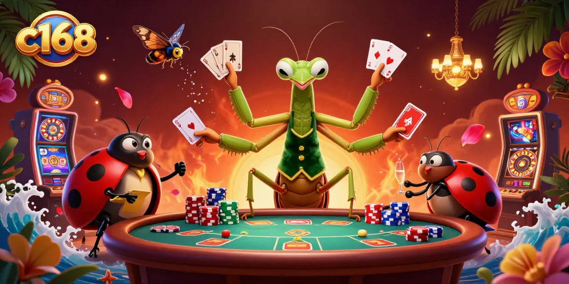 Experience thrilling gameplay at c168 with vibrant 3D casino characters, poker and roulette elements.