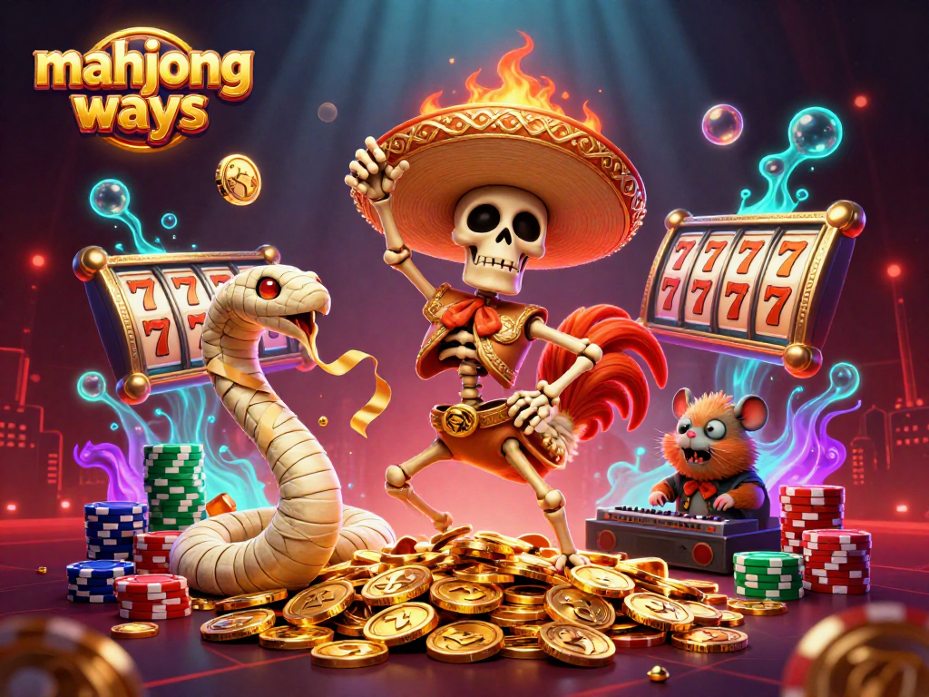 Experience the excitement of Mahjong Ways with vibrant characters and slot elements in a joyful gaming scene.