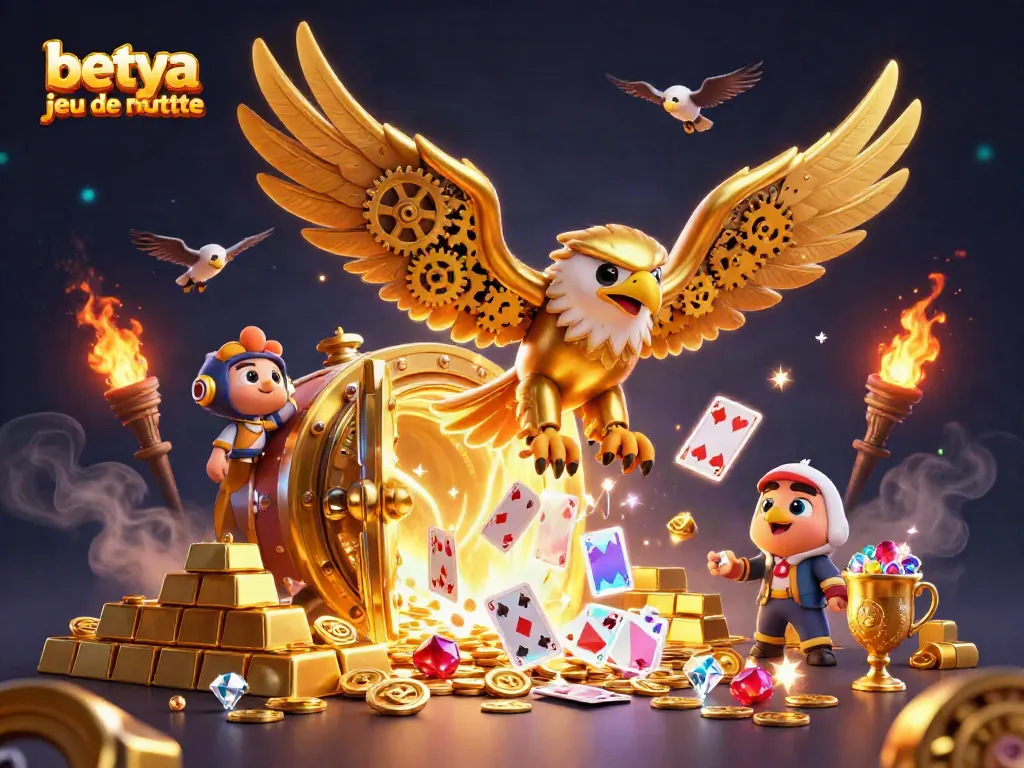 Experience the thrill of betting in betya jeu de roulette with an exciting 3D illustration of dynamic casino elements.