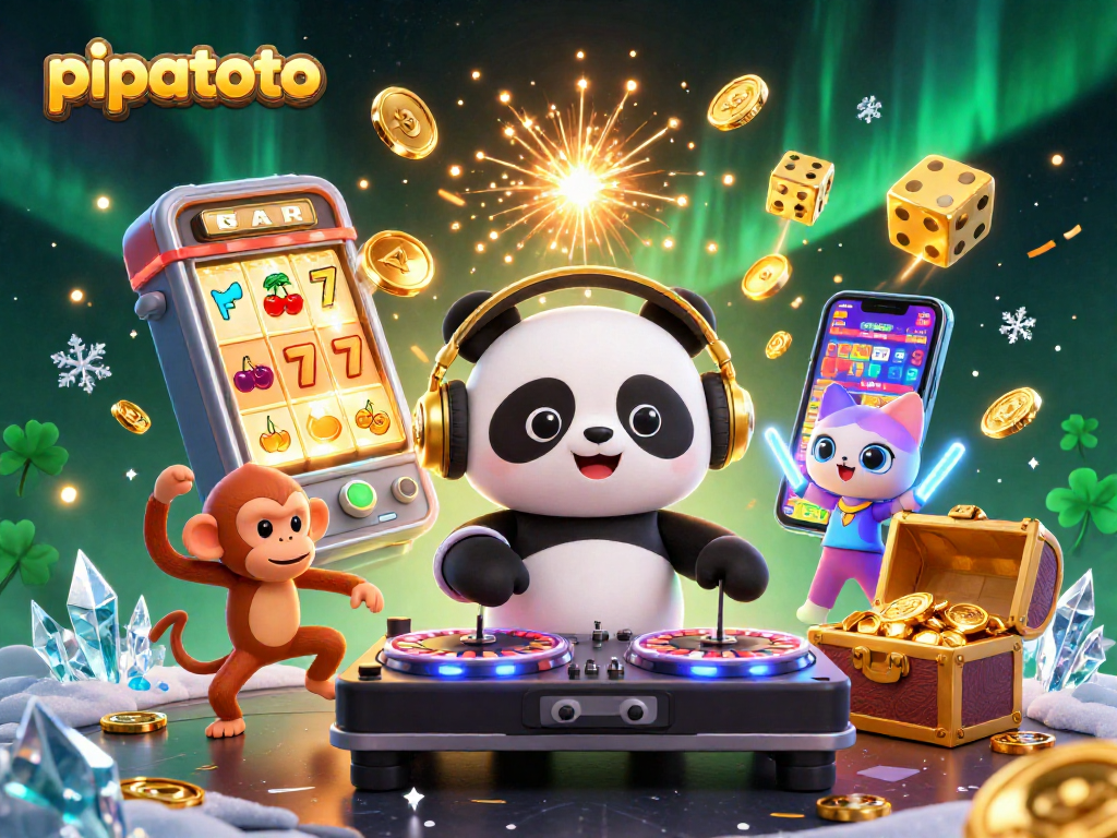 Join the fun at pipatoto with a vibrant DJ panda and exciting casino elements.