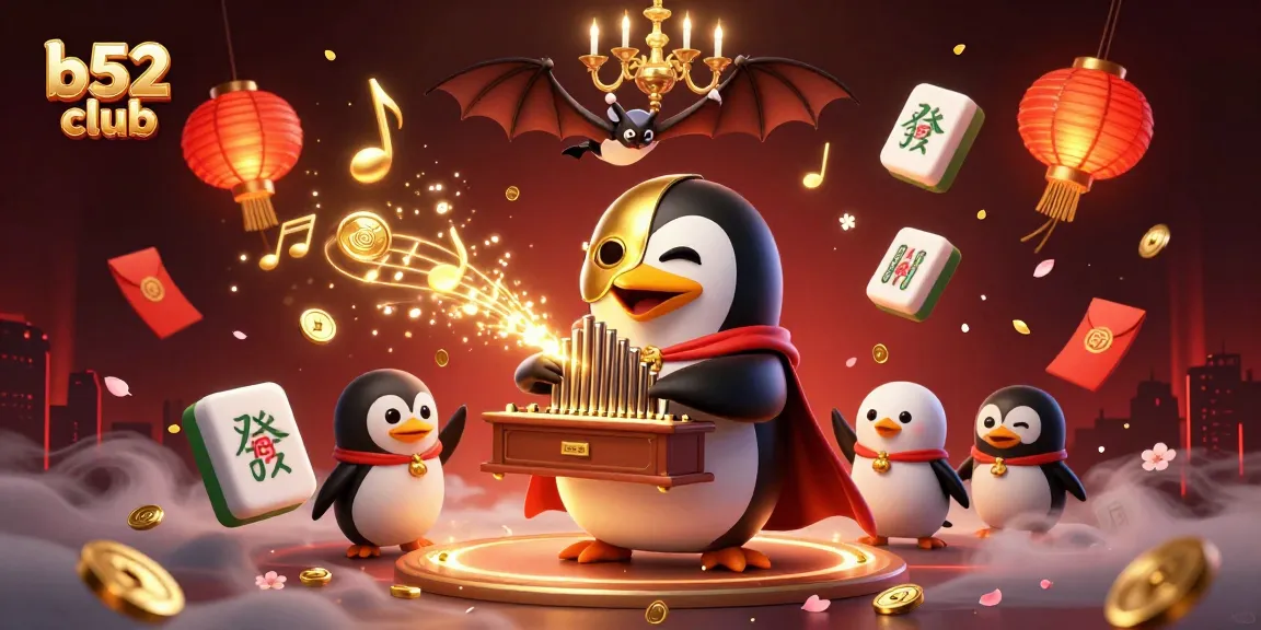 Experience the excitement of the b52 club with dynamic casino elements and a vibrant 3D illustration.